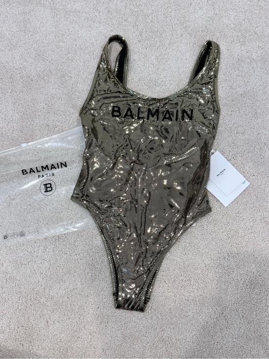 Balmain Other - Balmain Metallic Gold Sequin One-Piece Swimsuit